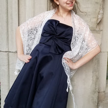 Embroidered Lace Ladies Tallit with Fringe