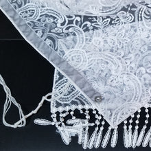 Embroidered Lace Ladies Tallit with Fringe